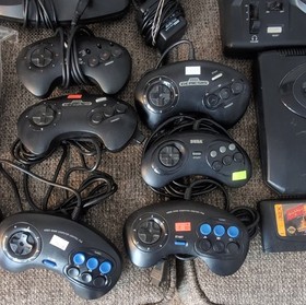 SEGA Genesis Console Lot of 2 w/ Controllers, 32x Games, power cords,tested