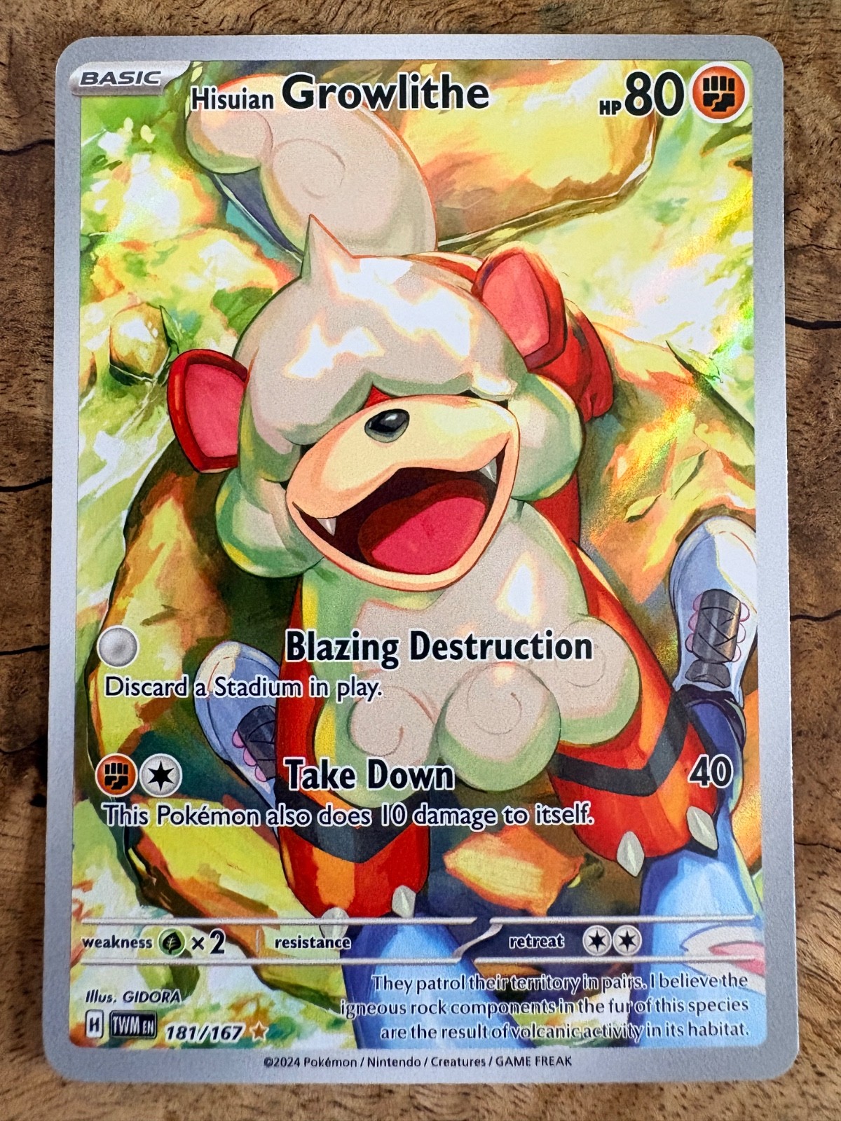 Hisuian Growlithe 181/167 Sv06: Twilight Masquerade Holo