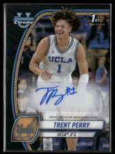 2024-25 Bowman U Chrome #67 Trent Perry Prospects Autographs Black Wave Ref
