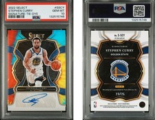 2022 PANINI SELECT #SSCY STEPHEN CURRY SIGNATURE-TIE-DYE - 23/25 - PSA 10