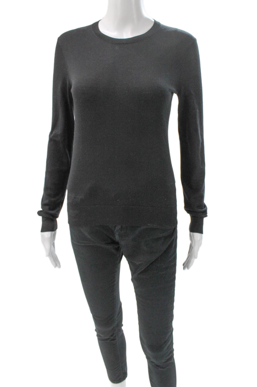 Theory Womens Gray Wool Pullover Crew Neck Sweater Long Sleeve Size PPFree Shipping in US $100+ Orders | $6.95 Orders Below