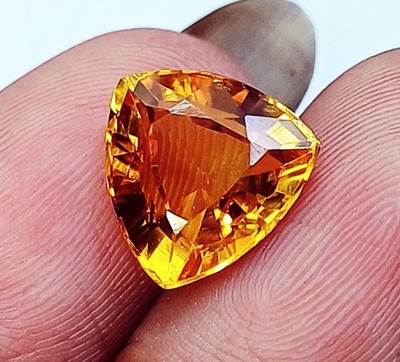 5-7 Ct Natürlicher Orange Saphir Trillion Schliff Lose Edelstein GGL