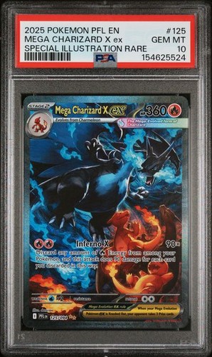 Pokemon Mega Charizard X ex Phantasmal Flames Special Illus. Rare #125 PSA 10