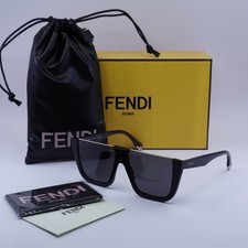 Fendi FE40136I 01A Shiny Black/Smoke 62-9-145 Sunglasses New Authentic