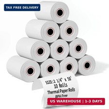  10 Rolls 2 1/4" x 50' Thermal Receipt Paper Rolls