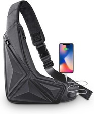 Sling Bag Cross Body Bag Mens One Shoulder Bag for Women Hiking Travel with USB