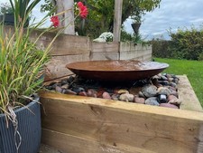 Corten steel water feature, 3mm Water Bowl, dia60cm, patio fountain,complete kit