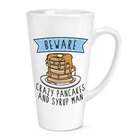 Beware VerrüCkte Pfannkuchen Und Sirup Mann 483Ml Groß Latte Becher Tasse Lustig