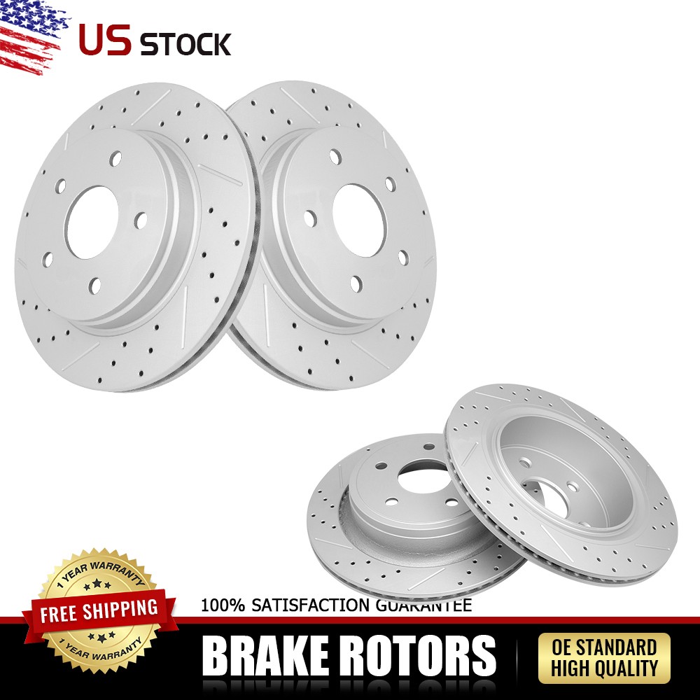 Front and Rear Disc Brake Rotors for 2002-2018 Ram 1500 2019-24 Ram 1500 Classic