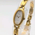 Vtg SEIKO TISSE 2E20-7110 Ladies Watch Gold Oval Case Japan Quartz Working
