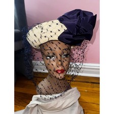 Pillbox Blue Straw Vintage Hats for Women for sale | eBay display picture 3