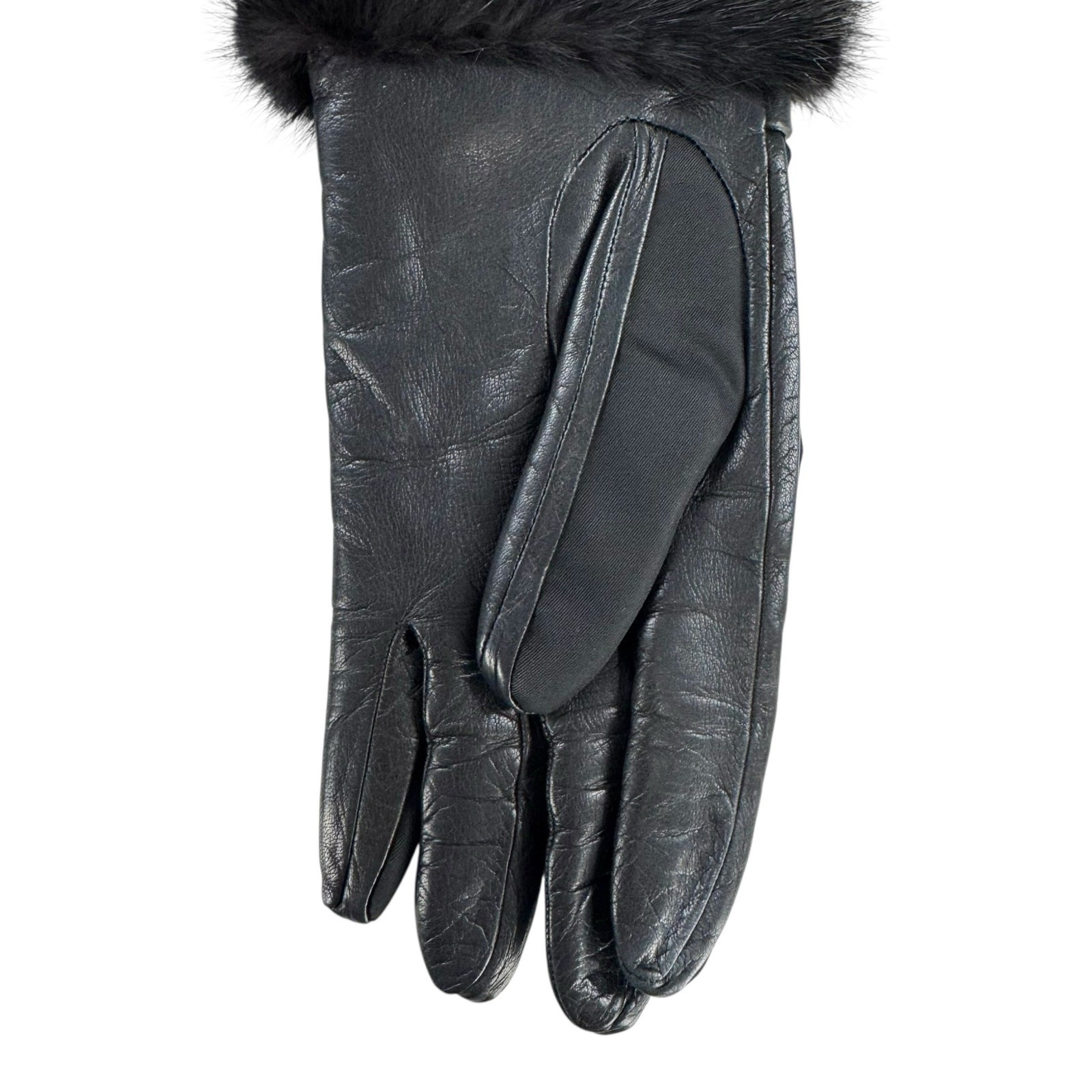 Prada Black Nylon & Mink Fur Gloves thumbnail 3