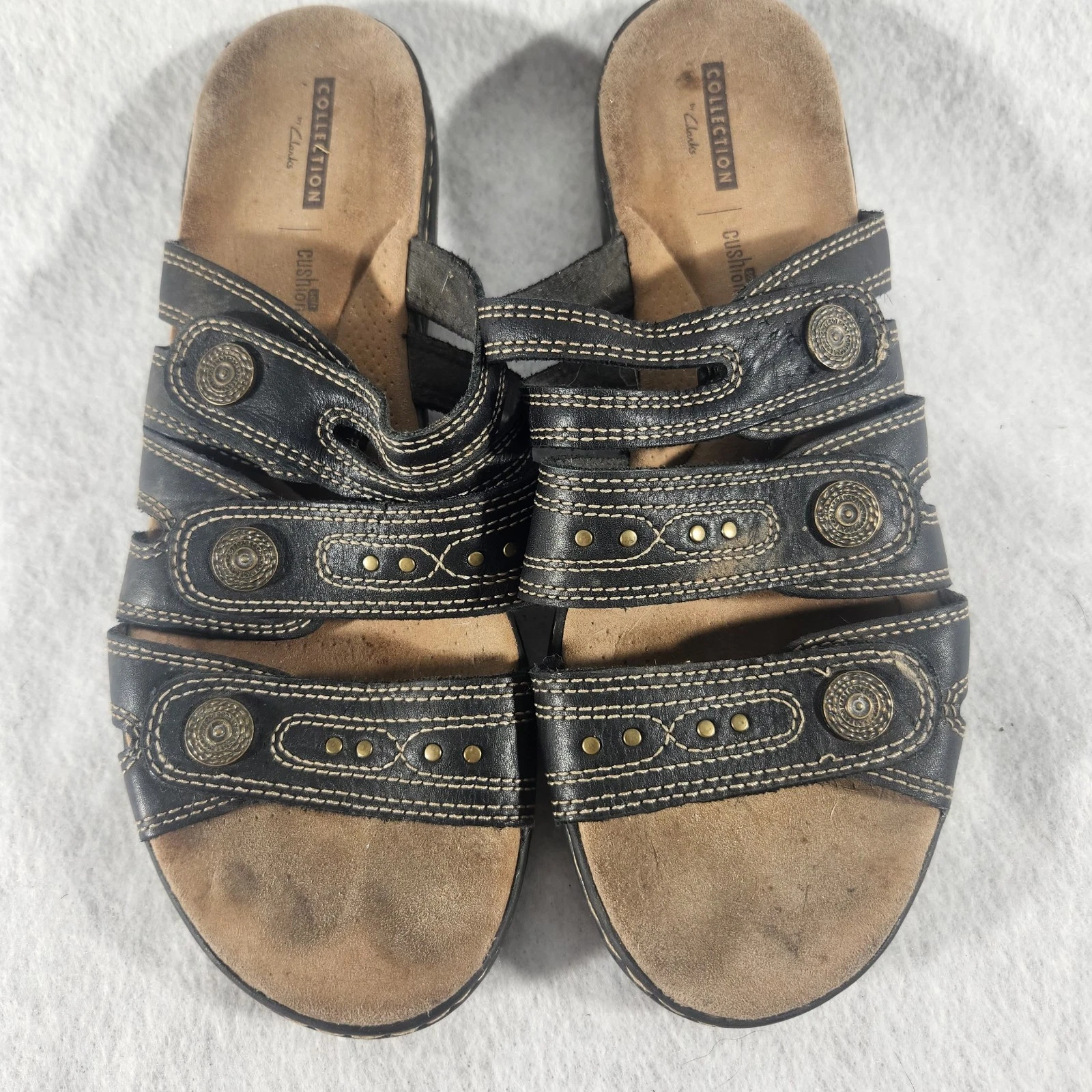 Sandali Clarks Collection neri con cuscino antiscivolo donna taglia 10 M