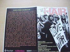 Programme Gulbenkian Theatre Hair Kent University Music Society 2014