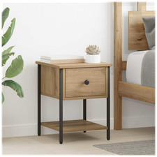 Bedside table Artisan oak engineered wood 34x35.5x45cm 1 drawer 1 shelf stylish