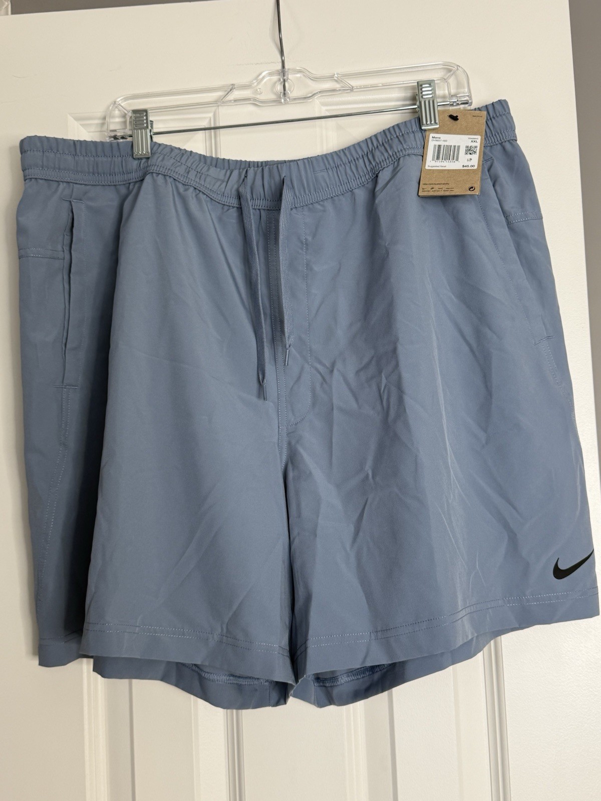 Nike Training Shorts Blue Men's Drawstring Elastic Waist Pockets DV9857-493