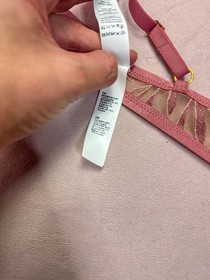 Iris Van Herpen Aubade Paris Womens Red Gold Mesh Unlined Bra Size 34B Floral