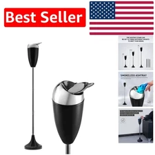 Elegant Smokeless Standing Ashtray - Durable and Adjustable Heights for Outdoors