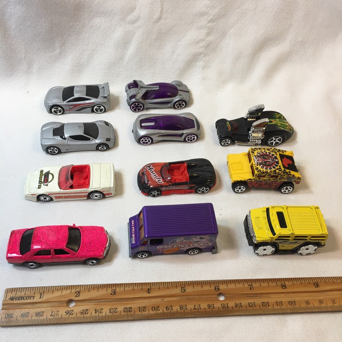 Mixed Lot of 11 Hot Wheels 1988 - 2005 Toy Cars Vans Hummer