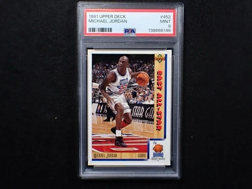 PSA 9 Michael Jordan 1991 Upper Deck All Star Basketball Card NBA Logoman Back