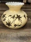 Vintage Falkenstein milk glass w/applied flowers large lamp shade