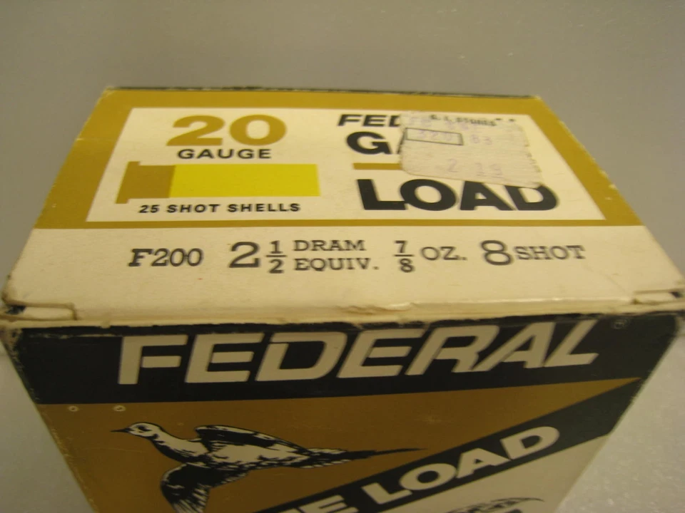 FEDERAL GAME LOAD SHOTGUN SHELL BOX TARGET LOAD EMPTY PAPER shot 20 gauge - Image 2 of 4