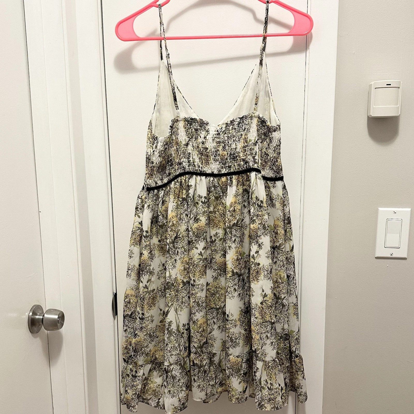 UNDERCOVER Mini Abito Slip Super Natural Secret Mission Benazir Giallo Floreale Chiffon S Nuovo con etichette