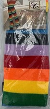 Rainbow Striped Thigh High Socks