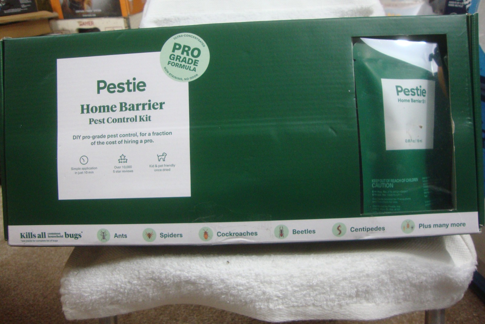 Pestie Home Barrier Pest Control Kit Pro Grade Formula,  Open Box