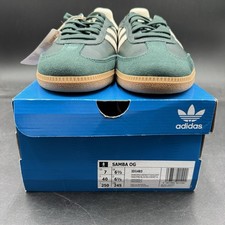 Size 7 adidas Samba OG Shadow Green Cream White Gold Metallic ID1483