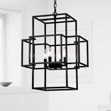 Neatmeat 4-Lights Modern Chandeliers, Large Industrial Kitchen Table Chandelier