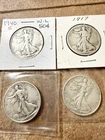 4 Walking Liberty Half Dollar  Silver Coins