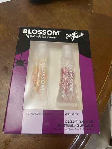 Blossom Lucidalabbra Aromatizzato da Dessert Set di 2, Tazza Burro di Arachidi e Mela Caramello - Foto 1 di 3