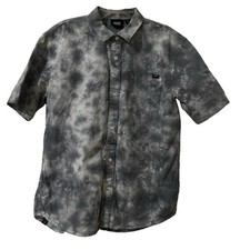 Boys Vans &ldquo;Off The Wall&rdquo;Tie Dye Shirt Size XL Button Up Short Sleeve Gray White