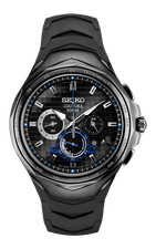 BRAND NEW Seiko SSC745 Black Rubber Strap 45mm Case Chronograph Black Dial Watch