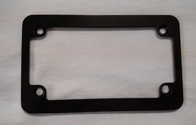 Chrome O Black Metal Motorcycle License Plate Tag Frame Clear Cover