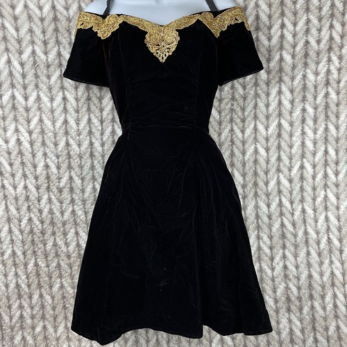 womens 5 vintage Rampage red purple velvet A line Dress Babydoll tulle Petticoat - Bild 8 von 11