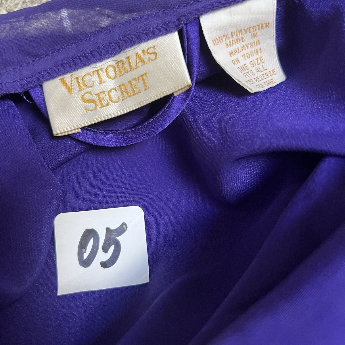 VTG Victoria's Secret Gold Label Silk Nightshirt Purple Robe One