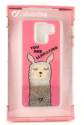 Cellularline Schutz Hülle Samsung Galaxy J6 (2018) Lama Motiv Tasche Case 170