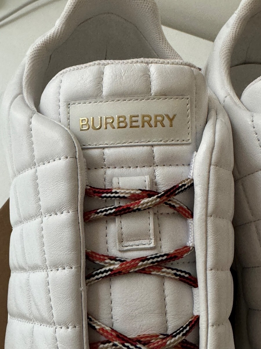 Size 45 - Burberry Quilted White Sneakers axburton | eBay