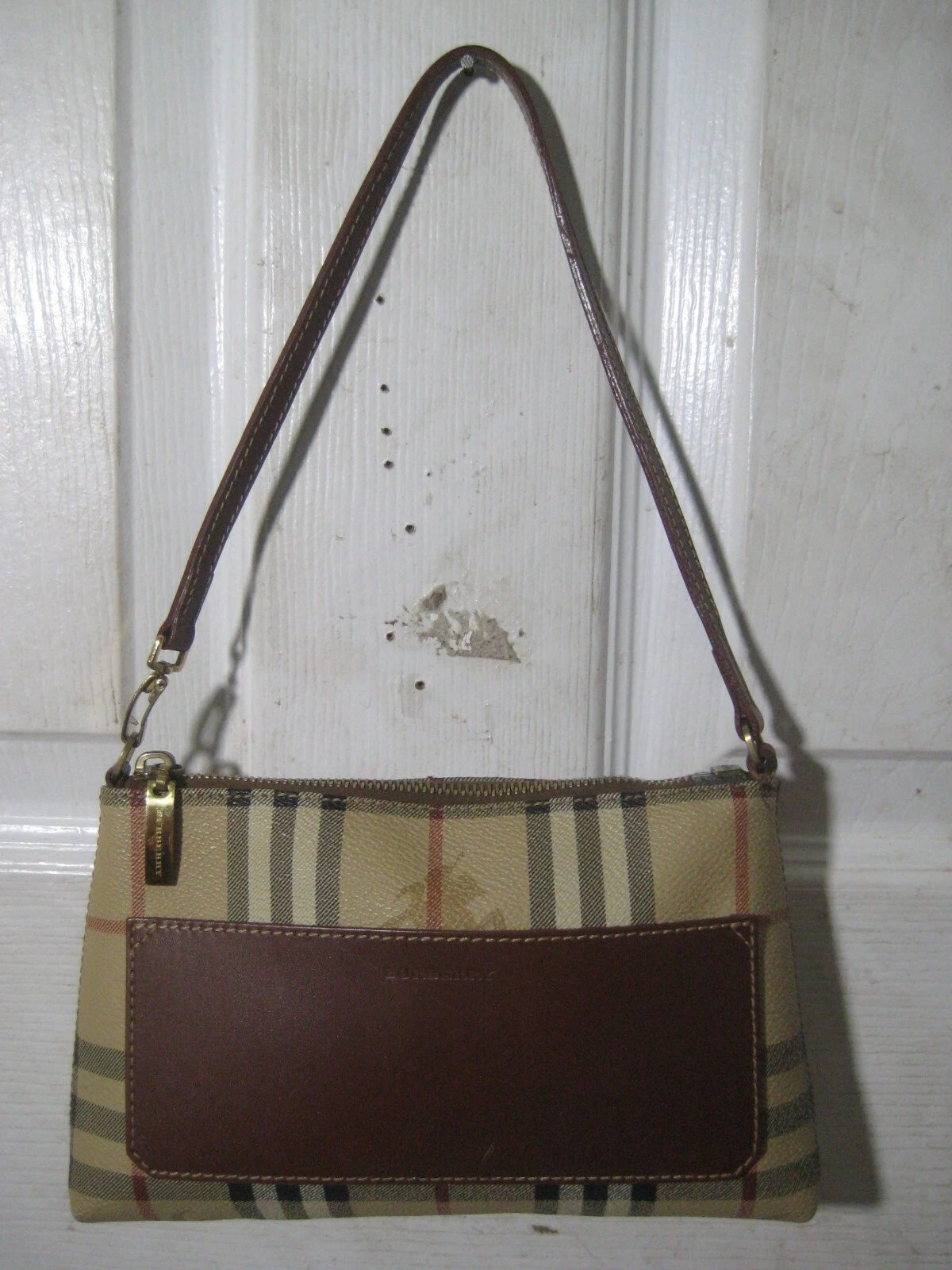 BURBERRY Nova Check Haymarket mini borsa pochette borsa a tracolla