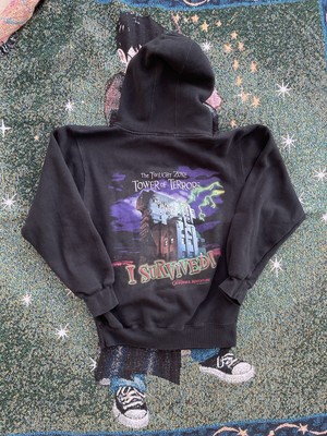 Vintage 90s Disney Tower Of Terror The Twilight Zone Graphic Zip 