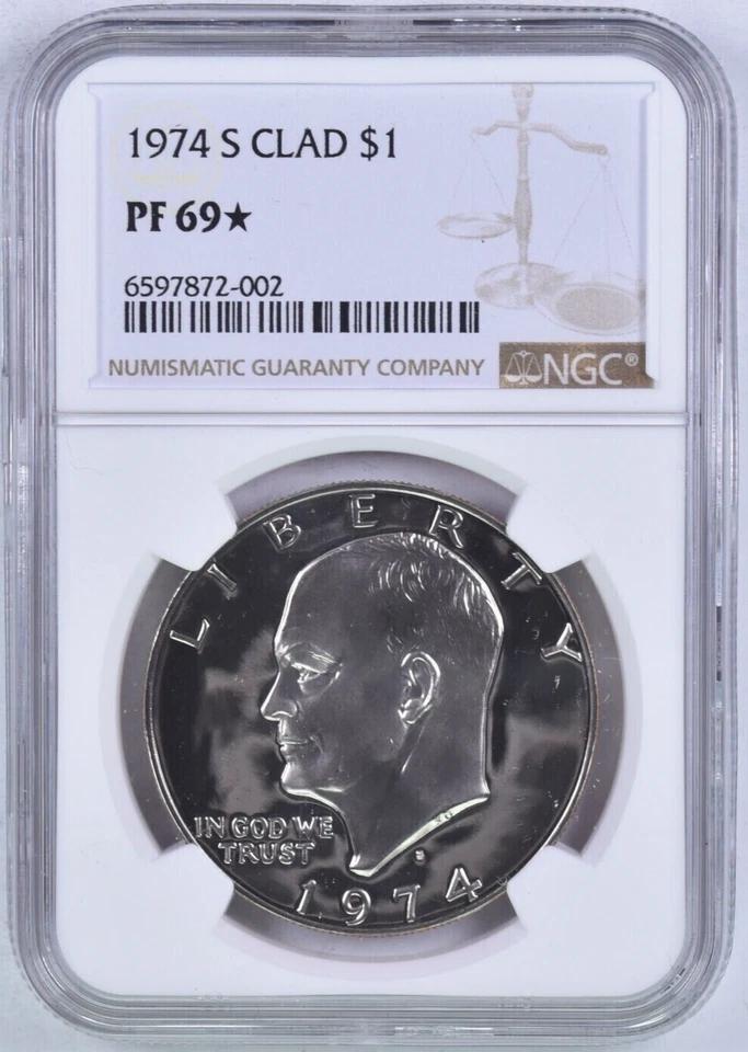 1974 S Eisenhower Ike Dollar $1 NGC PF69 STAR ✯  ✯ STAR Rare Proof ✯ Read ✯ ✯ - Image 2 of 3