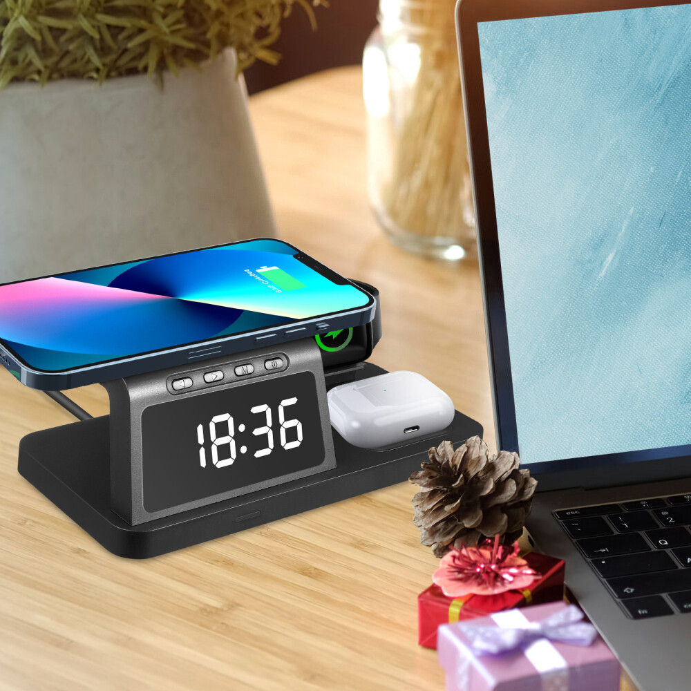 Wireless Charging Station for iPhone, iWatch, AirPods, and Smartphones – Fast Multi-Device Charger-image