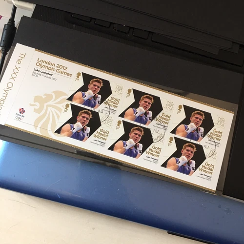 GB USED 2012 Luke Campbell Boxing Bantam Olympic Gold Medal Winner MINISHEET CTO