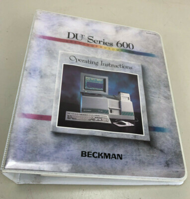 Beckman Coulter DU-Series 600 Operating Instructions with Master Access Code
