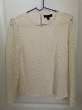 NWT Banana Republic Size XS Womens Ivory Lace Top/blouse