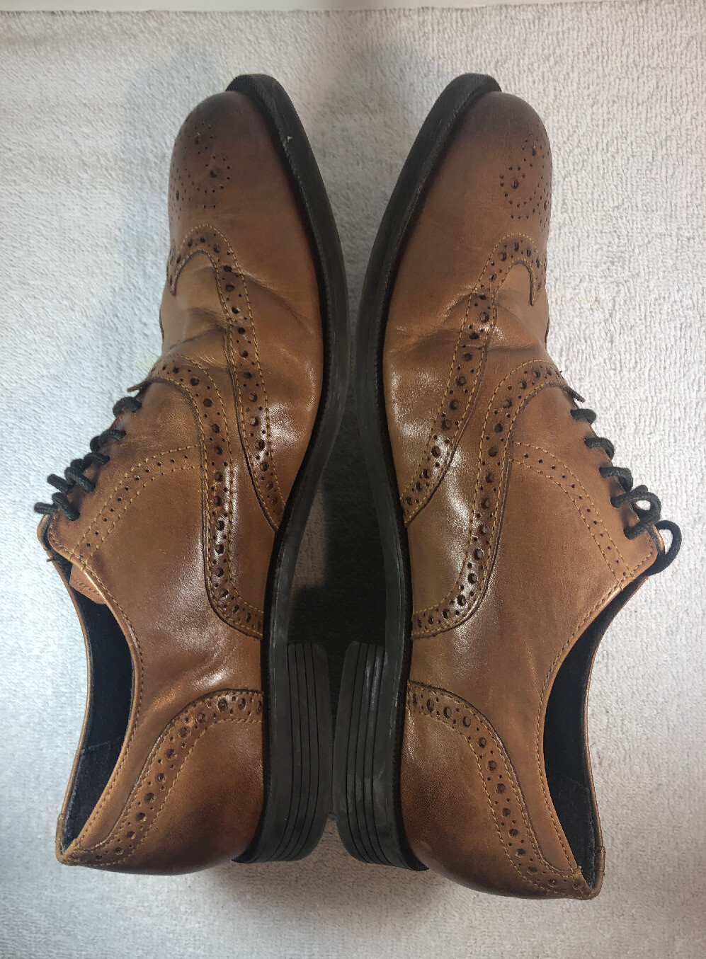 Cole Haan Mens C25805 Wing Tip Ox Oxford British Tan Size 8 Medium ...