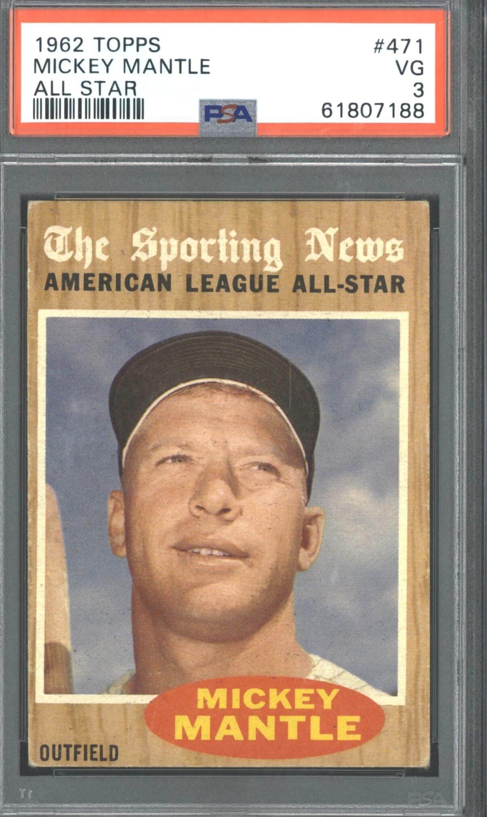 1962 Topps #471 Mickey Mantle - PSA 3