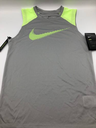 Nike Boys Large Grey Neon Green Tank 